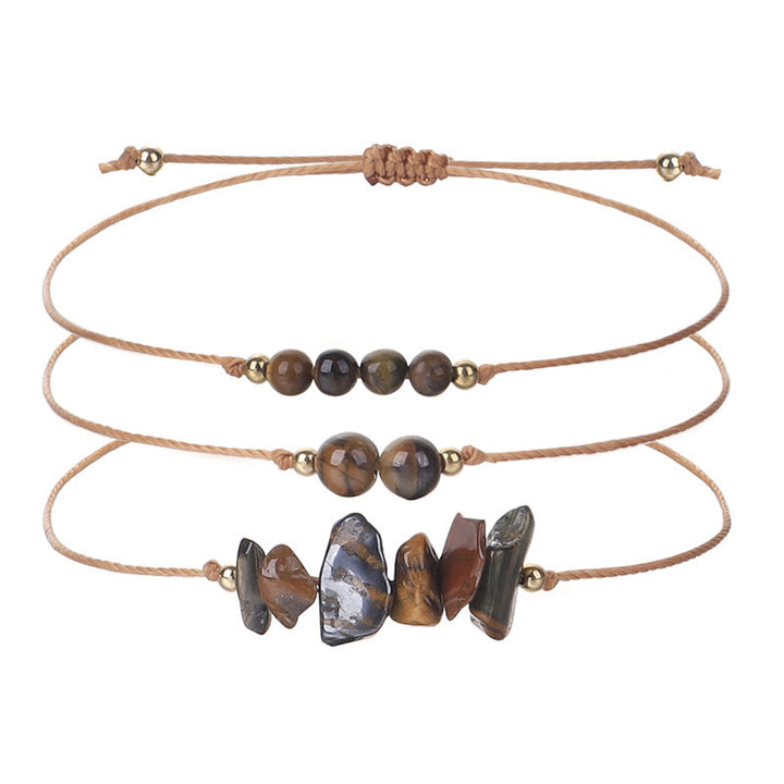 Ensemble de bracelets tressés en perles de gravier Olivenorma 