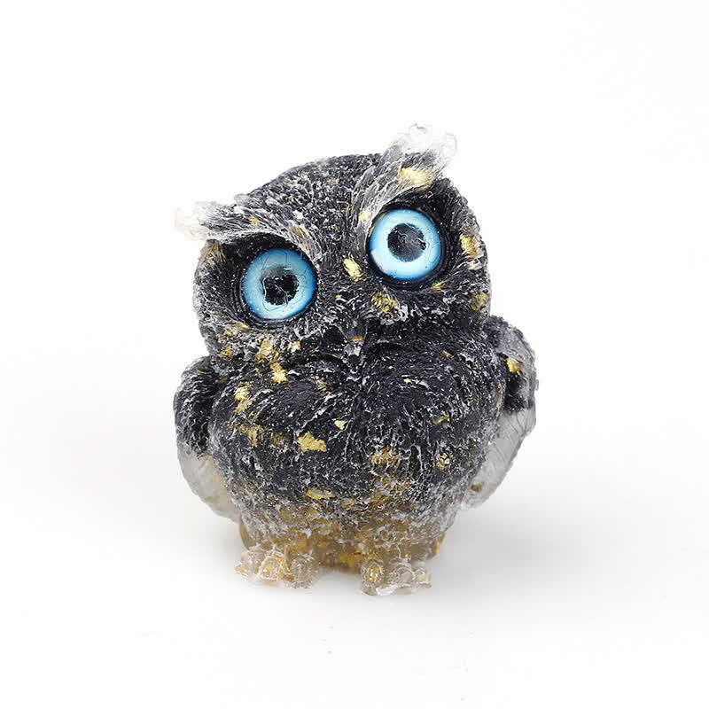 Décoration en pierre précieuse de hibou en cristal naturel Olivenorma