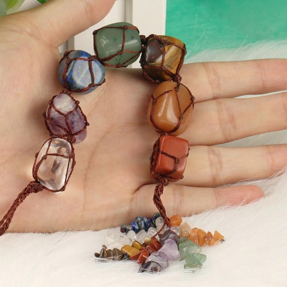 Olivenorma La pierre de guérison des 7 chakras Reiki Décoration de gland de méditation