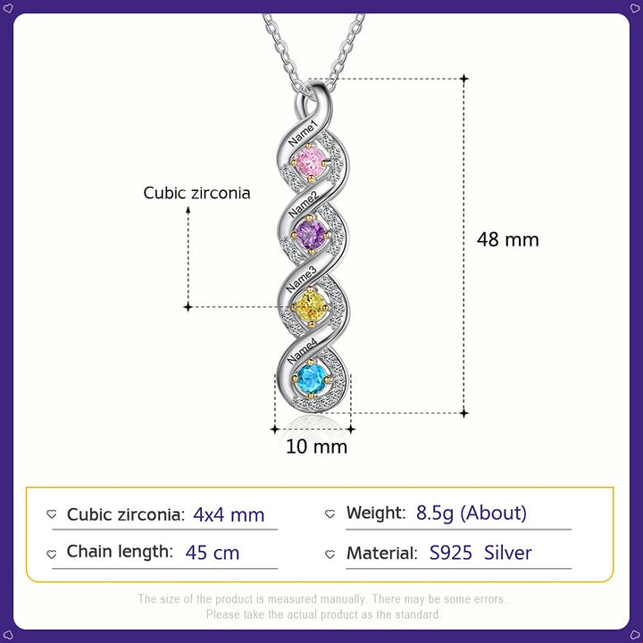 Collier avec pierre de naissance gravée pour femme Olivenorma