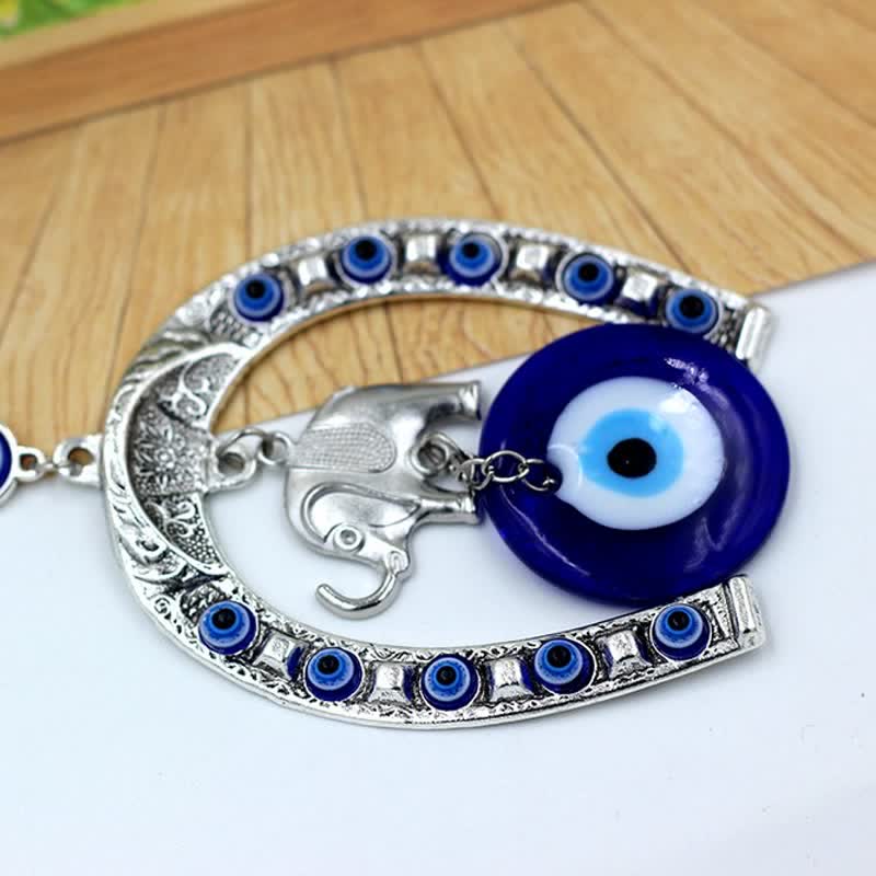 Décoration murale Olivenorma Blue Evil Eye, Elephant &amp; Horseshoe