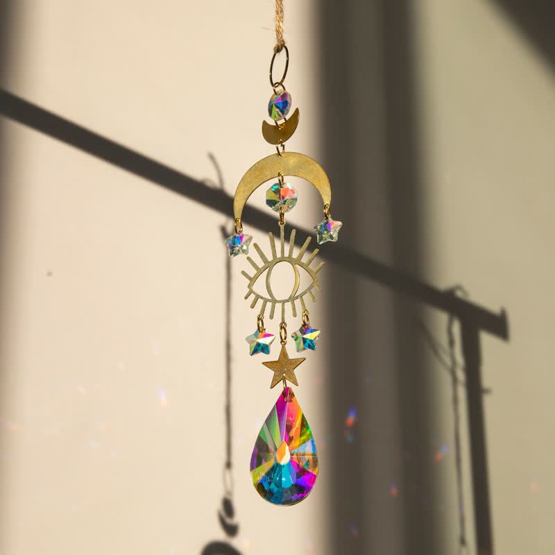Carillon éolien attrape-soleil avec protection contre le mauvais œil et la lune