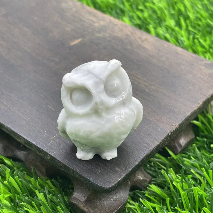Ornement de hibou en cristal naturel Olivenorma de 3,5 cm, décoration en pierres précieuses