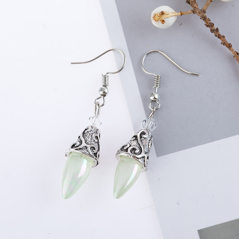 Boucles d'oreilles pendantes en argent pur avec pierre de lune de style royal Olivenorma