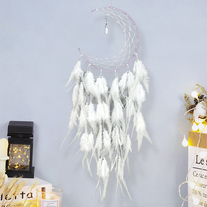 Attrape-rêves pendentif lune avec topaze bleue Olivenorma