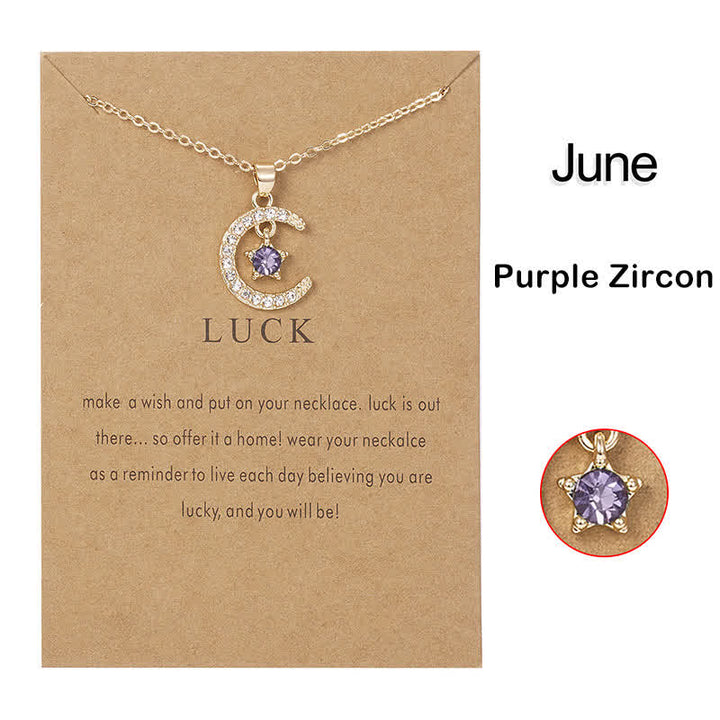 Collier créatif avec pierre de naissance du mois Olivenorma - Juin-Zircon violet - image 6