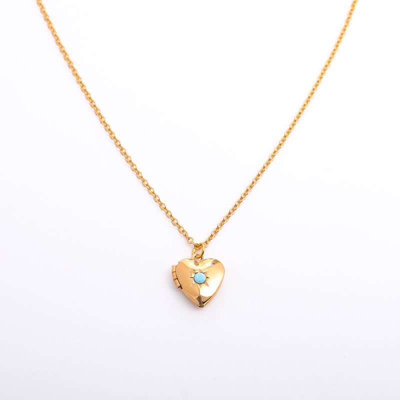 Collier album coeur avec pierre de naissance Olivenorma « Shine in My Heart » 