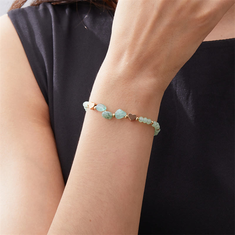 Bracelet tressé en perles d'amour en gravier naturel irrégulier Olivenorma