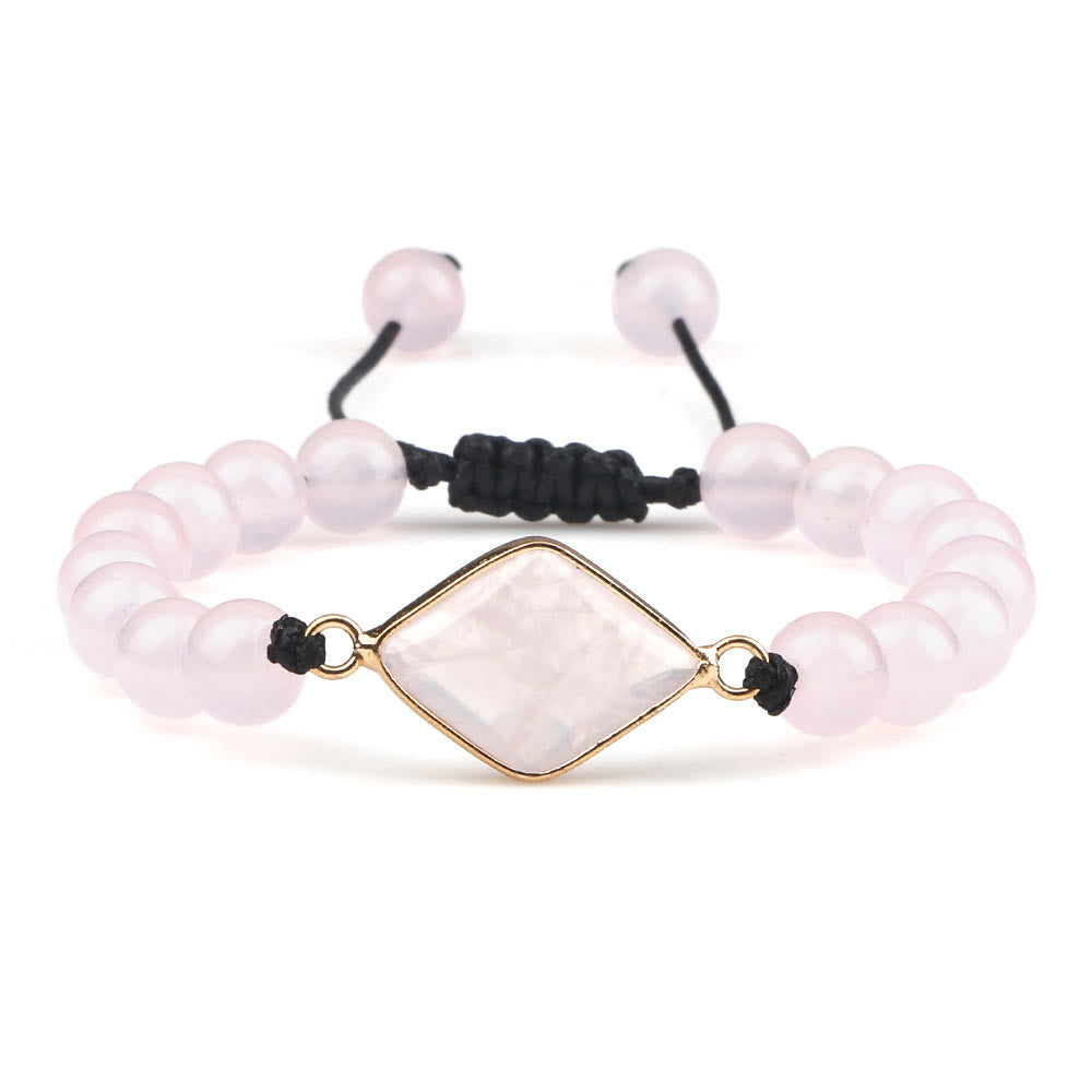 Bracelet en perles d'opalite avec pierre œil de chat Olivenorma
