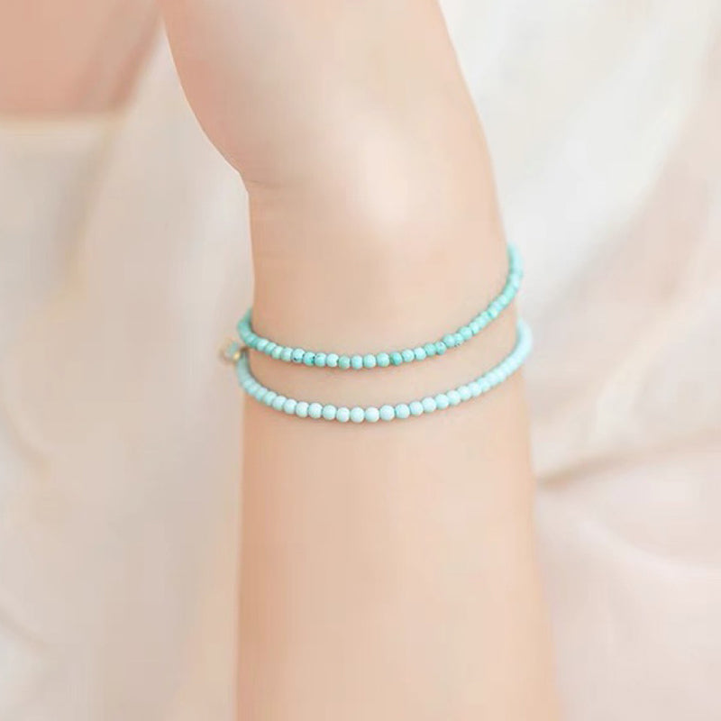 Énergie Tranquille - Bracelet de Protection en Pierres Précieuses Turquoise 