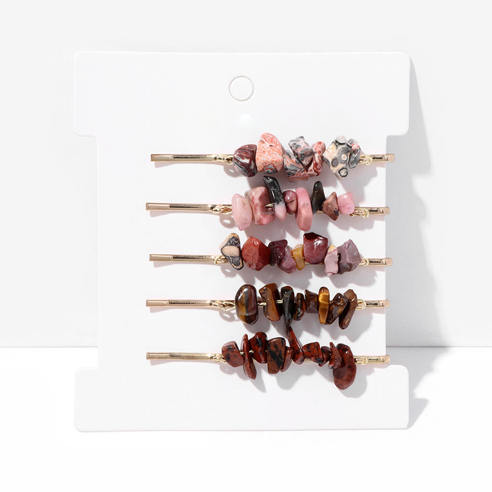 Lot de 5 épingles à cheveux en cristal de guérison Olivenorma