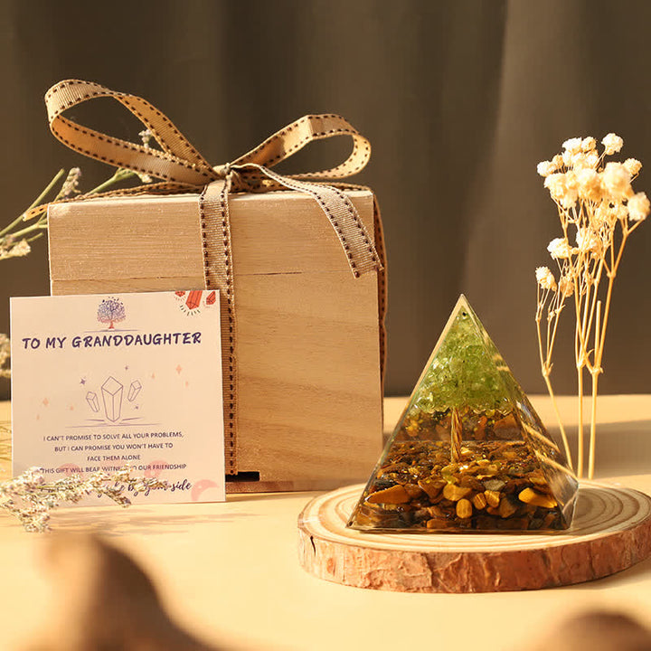Coffret cadeau luxueux de pyramides d'orgone