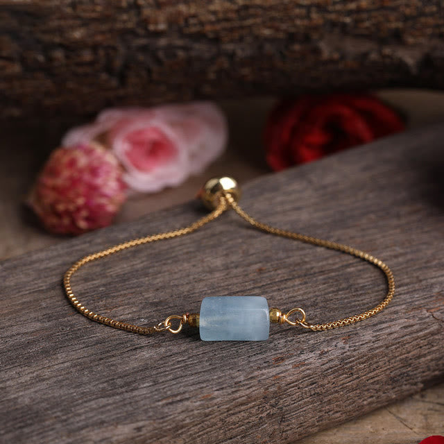 Bracelet chaîne en métal avec pierres prismatiques en cristal naturel Olivenorma