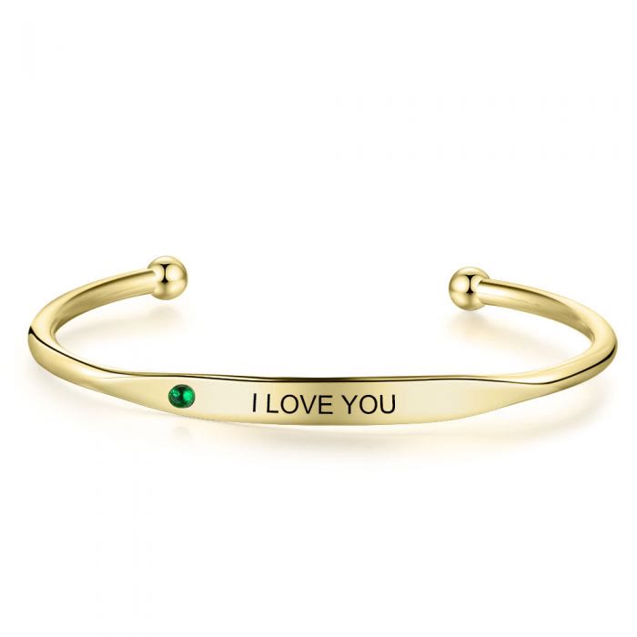 Bracelet personnalisé Olivenorma avec gravure de pierre de naissance 