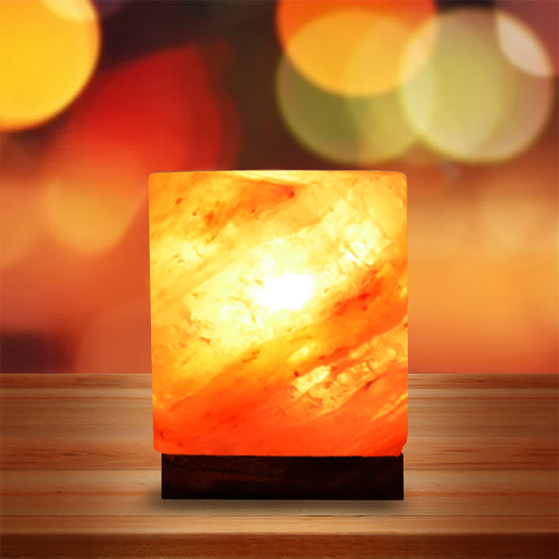 Lampe de sel rose de l'Himalaya de forme carrée Olivenorma