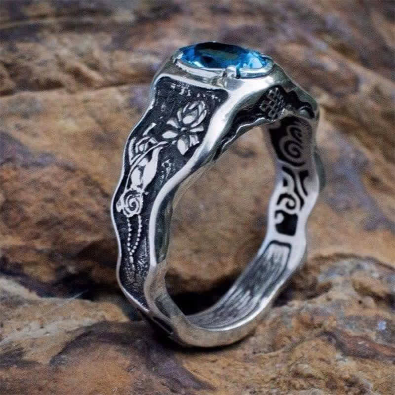 Olivenorma Buddhi Mudra - Bague topaze bleue suisse 