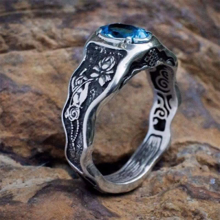 Olivenorma Buddhi Mudra - Bague topaze bleue suisse 