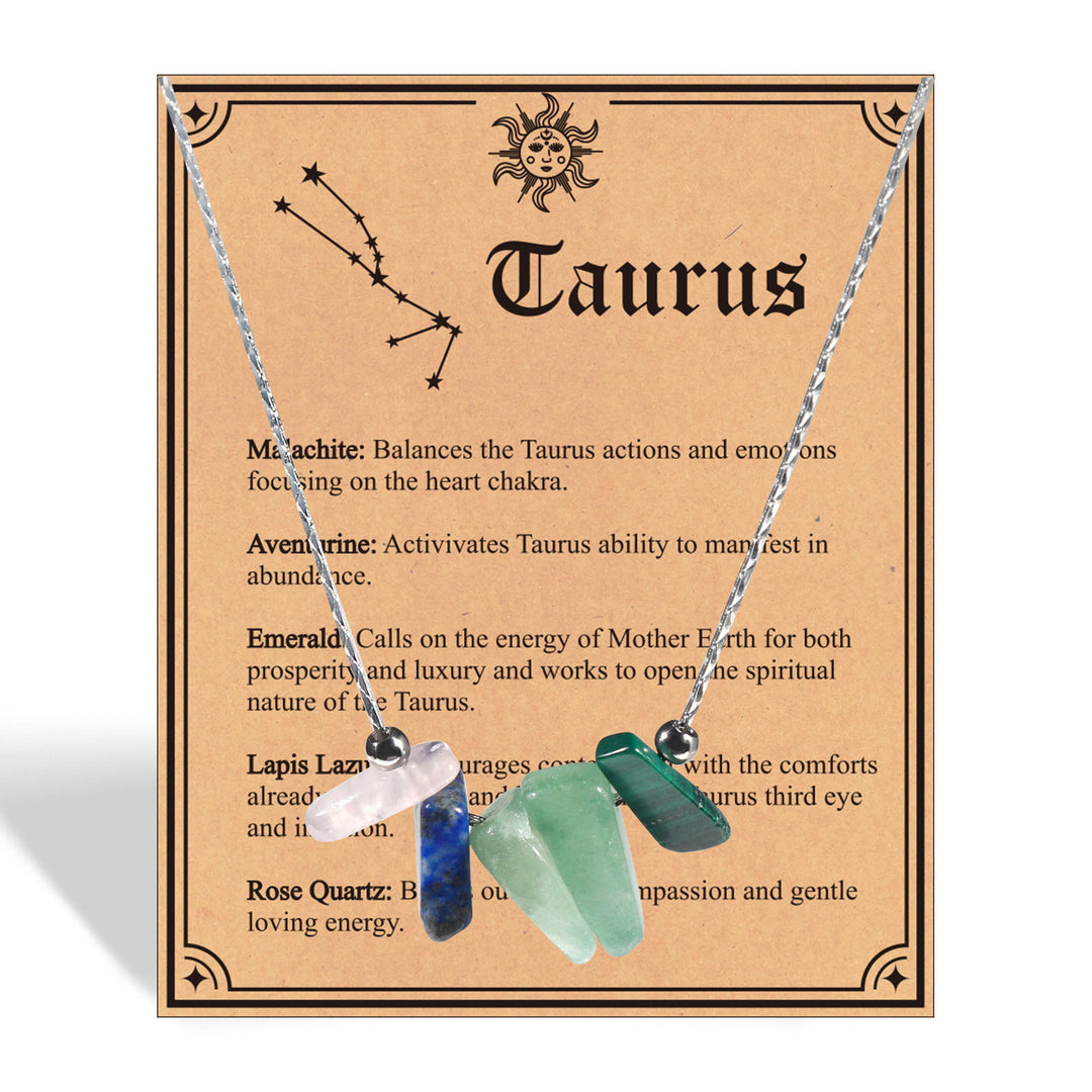 Collier ras du cou signe du zodiaque en pierre naturelle Olivenorma