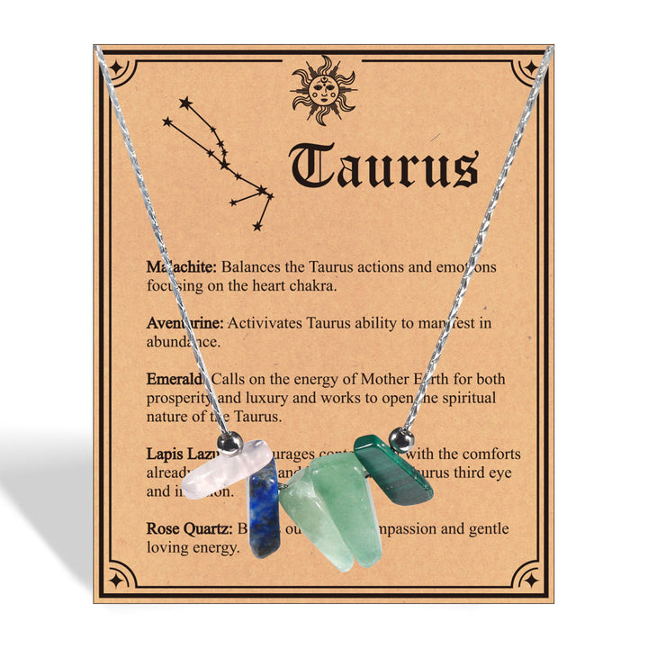 Collier ras du cou signe du zodiaque en pierre naturelle Olivenorma