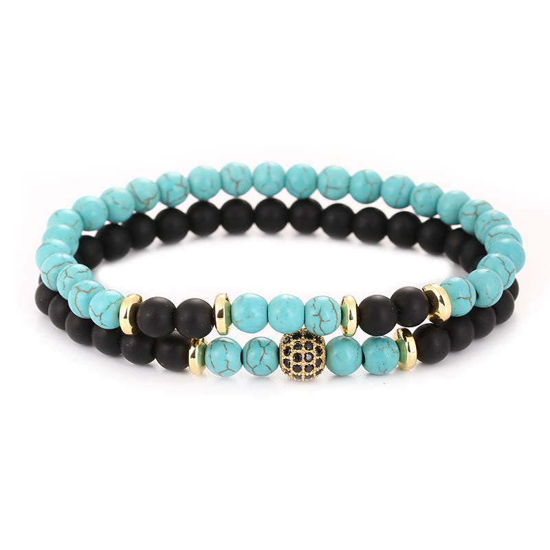 Bracelet homme Olivenorma en perles de cristal naturel à deux couches