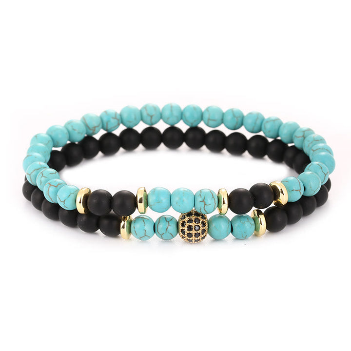 Bracelet homme Olivenorma en perles de cristal naturel à deux couches