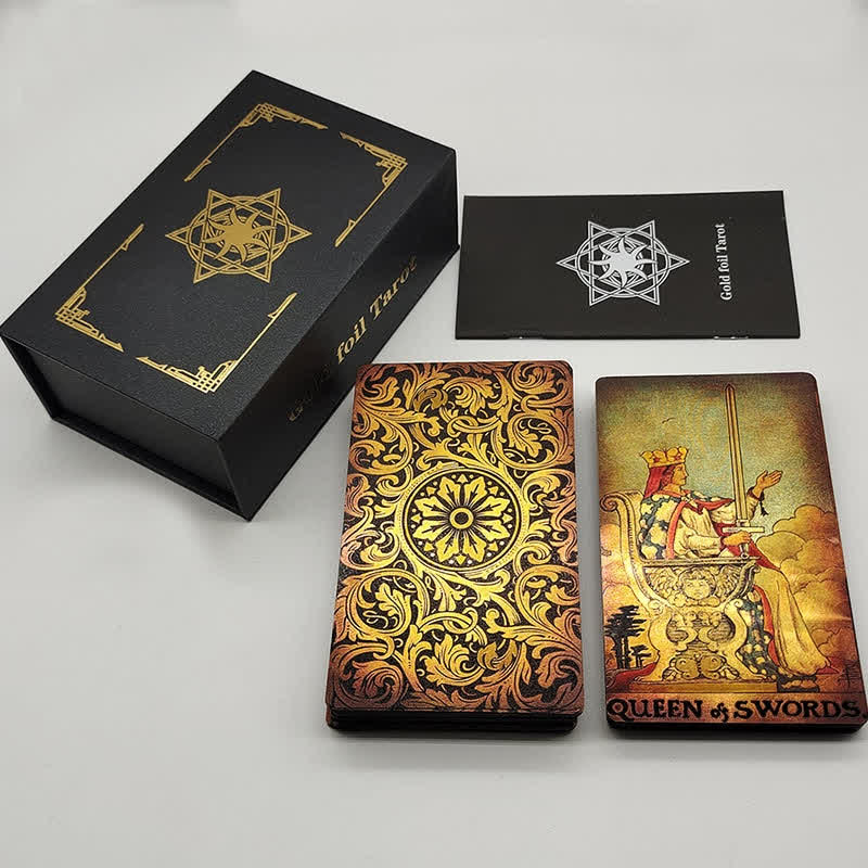 Cartes de tarot en feuille d'or de style antique Olivenorma 