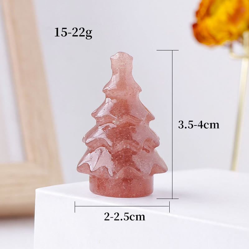 Olivenorma 1 pièce de décoration en pierre précieuse sculptée en pin de Noël en cristal naturel 