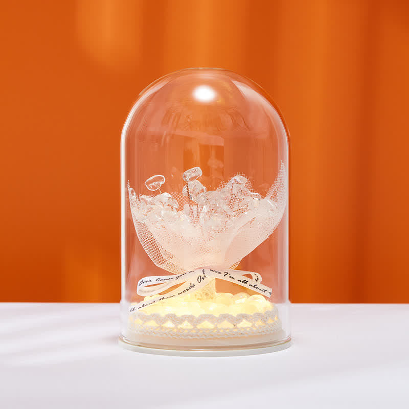Décoration d'arbre Feng Shui avec couvercle en verre cristal naturel Olivenorma 