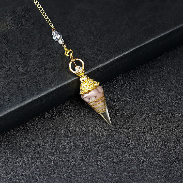Pendule pyramidale hexagonale en cristal résineline naturelle Olivenorma