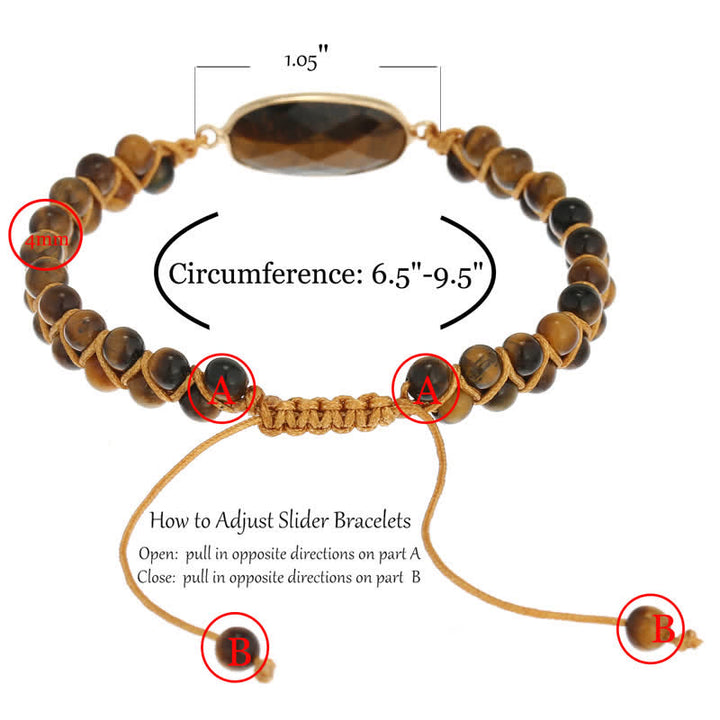 Bracelet tressé en perles d'œil de tigre Olivenorma 