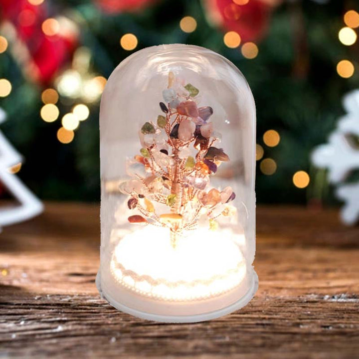Décoration de Noël en forme de veilleuse en pierre de cristal Olivenorma 