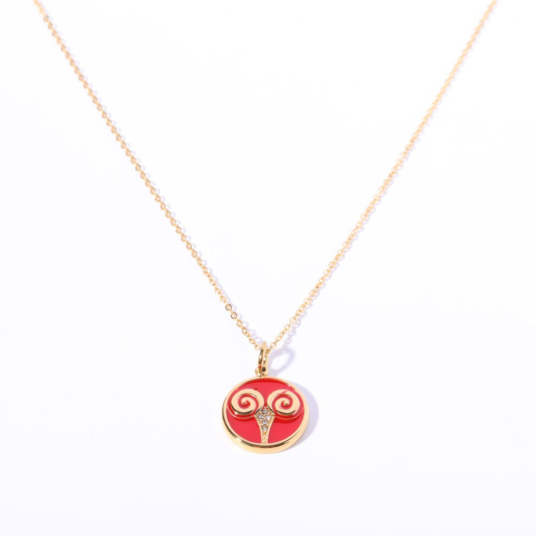 Collier vintage en acier inoxydable 18 carats avec zircon blanc Olivenorma 