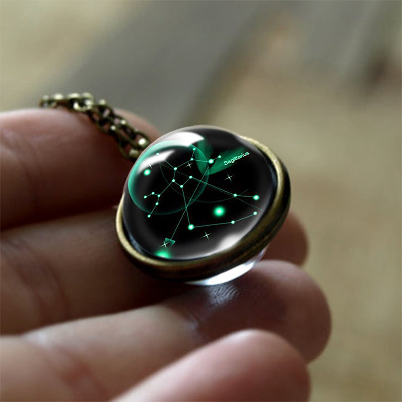 Collier de protection en verre Olivenorma avec 12 étoiles du zodiaque