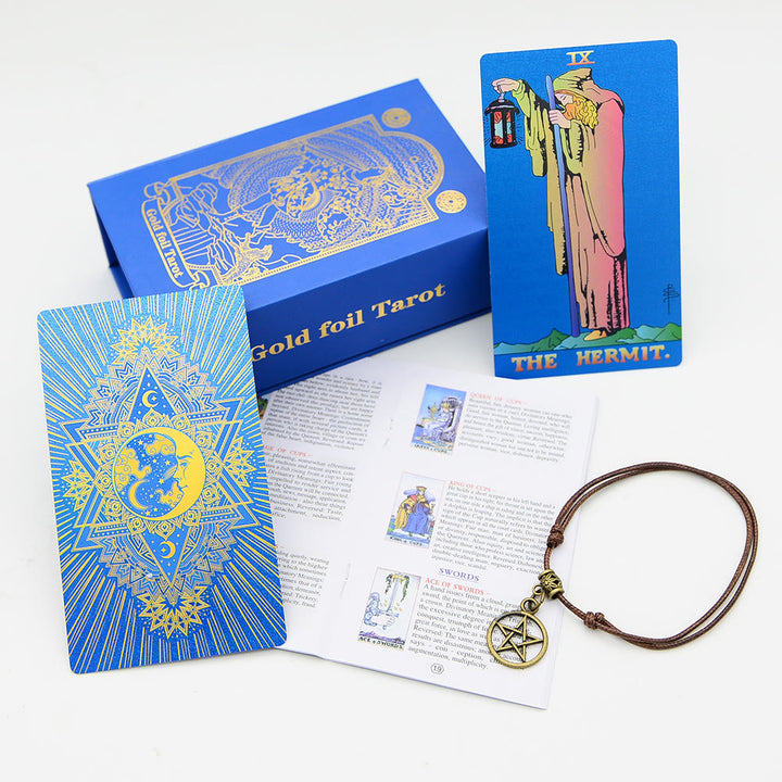 Cartes de tarot Olivenorma Green Blue Moon en feuille d'or