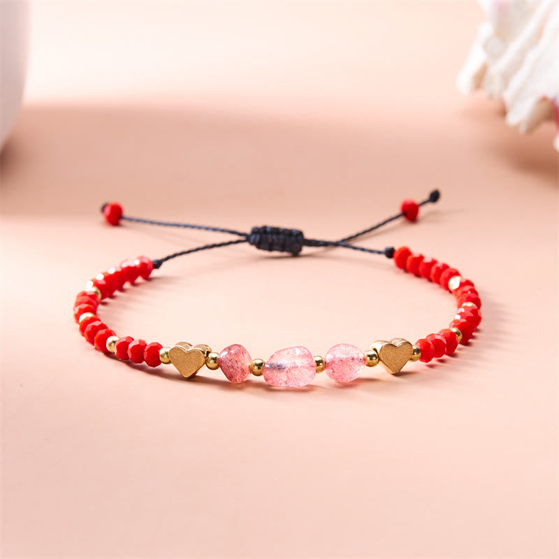 Bracelet tressé en perles d'amour en gravier naturel irrégulier Olivenorma