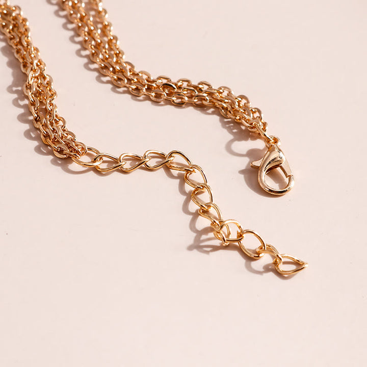 Collier à trois rangs avec pendentif en feuille de turquoise Olivenorma