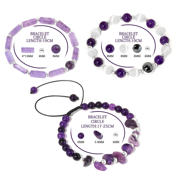 Bracelet en cristal naturel Olivenorma « Healing Wishes » en 3 pièces