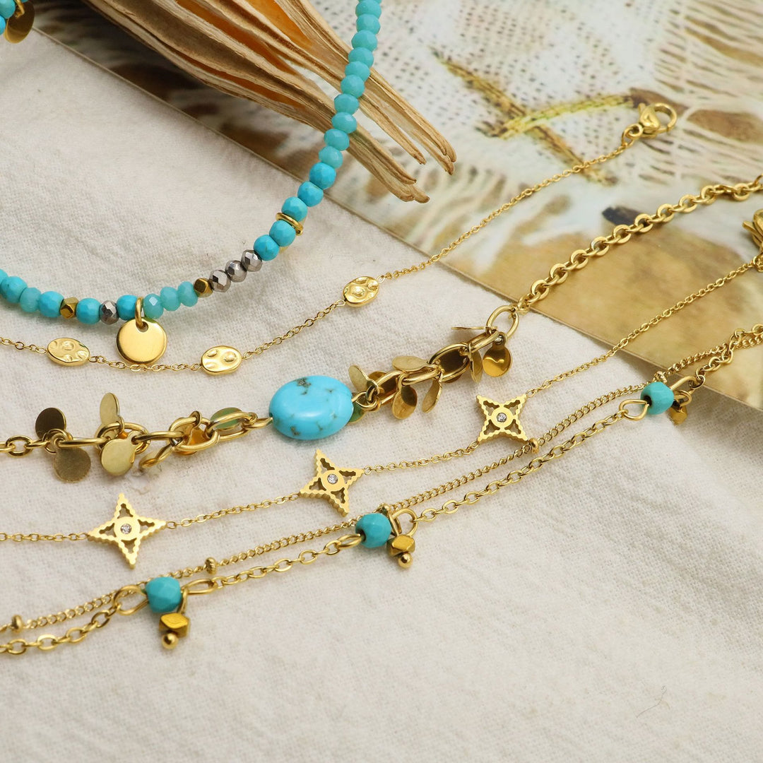 Ensemble de bracelets empilables en forme d'étoiles en turquoise naturelle Olivenorma