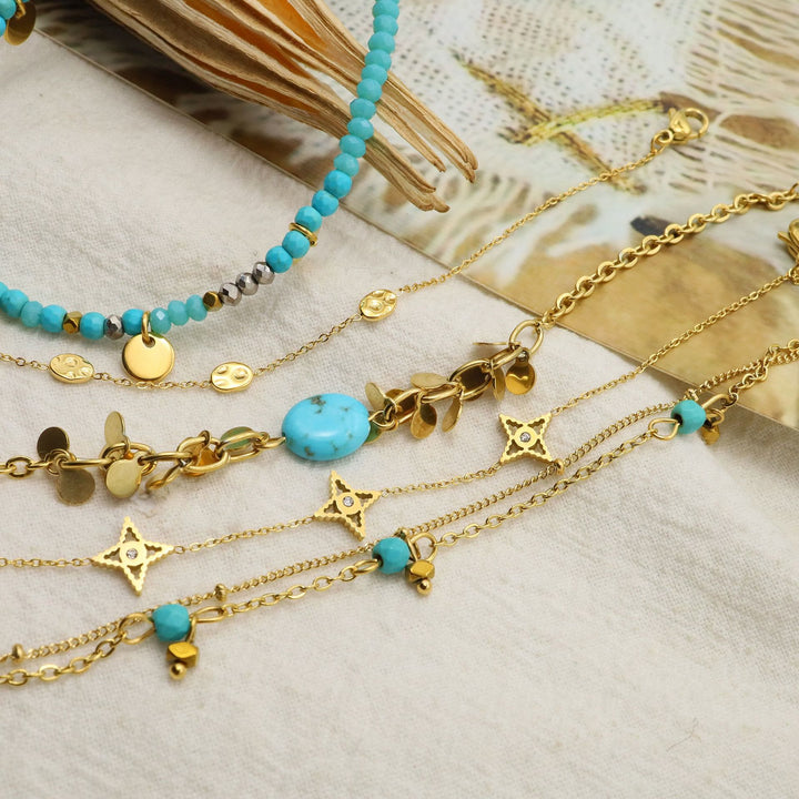 Ensemble de bracelets empilables en forme d'étoiles en turquoise naturelle Olivenorma