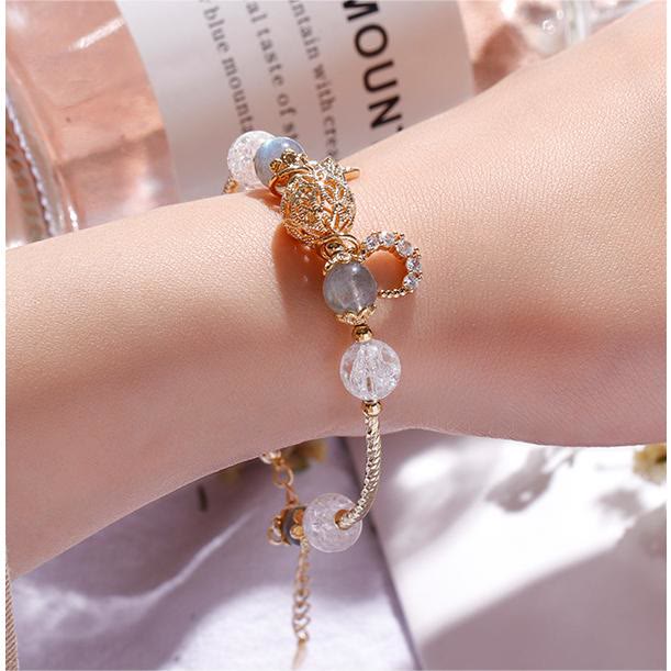 Bracelet en cristal de lune et d'étoile en labradorite Olivenorma