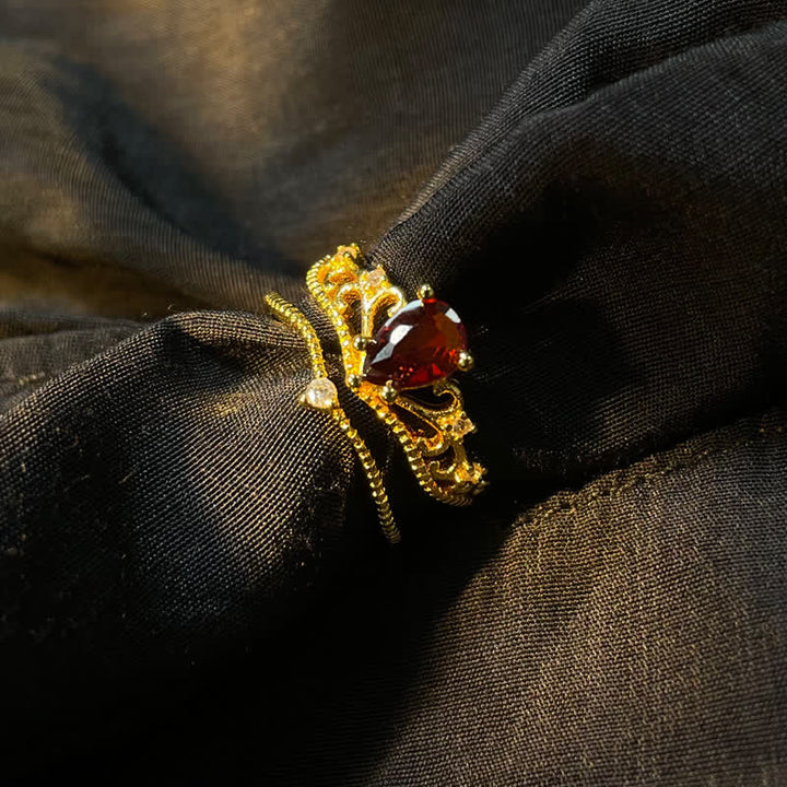 Bague ajustable modelable en couronne de grenat Olivenorma