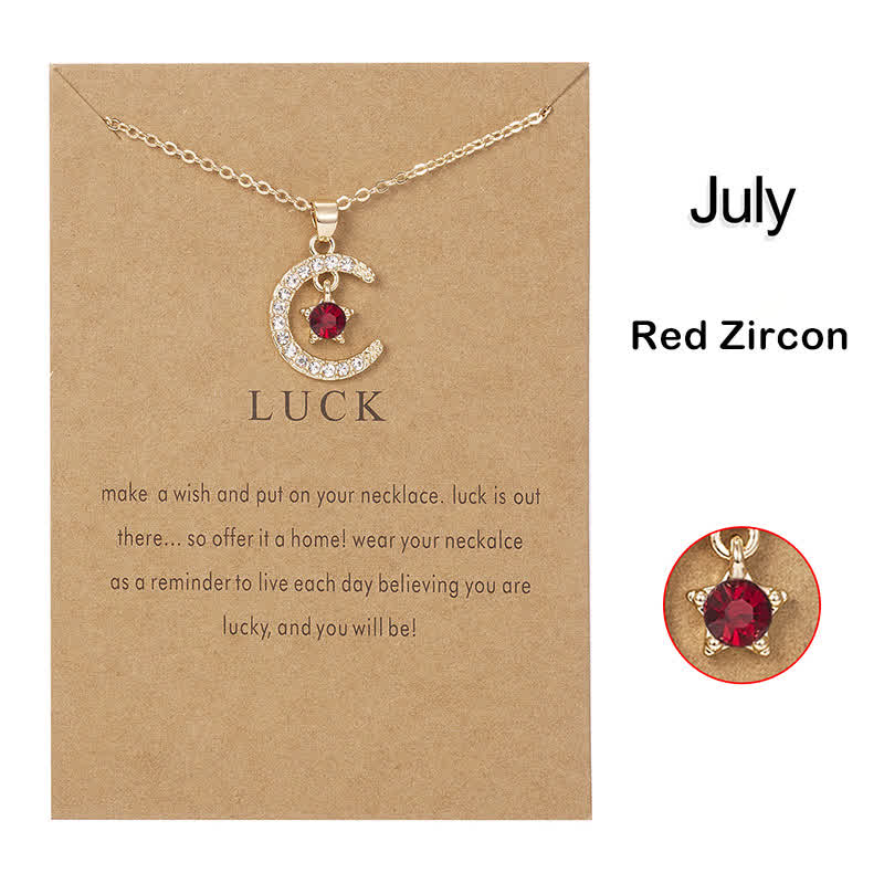 Collier créatif avec pierre de naissance du mois Olivenorma - Juillet-Zircon rouge - image 7
