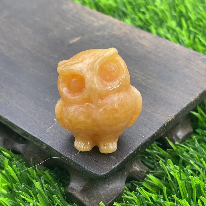 Ornement de hibou en cristal naturel Olivenorma de 3,5 cm, décoration en pierres précieuses