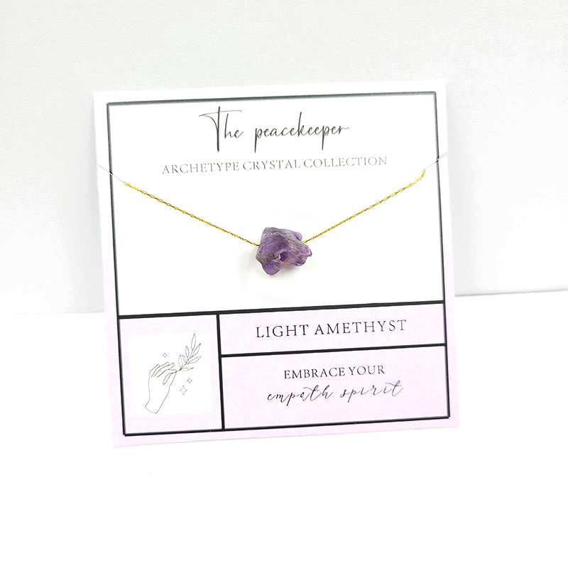 Collier avec pierres précieuses brutes taillées, cadeau de gratitude spirituelle Olivenorma 