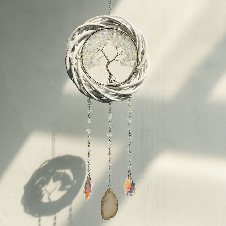 Couronne d'arbre de vie enveloppée d'opalite Olivenorma pour décoration murale 