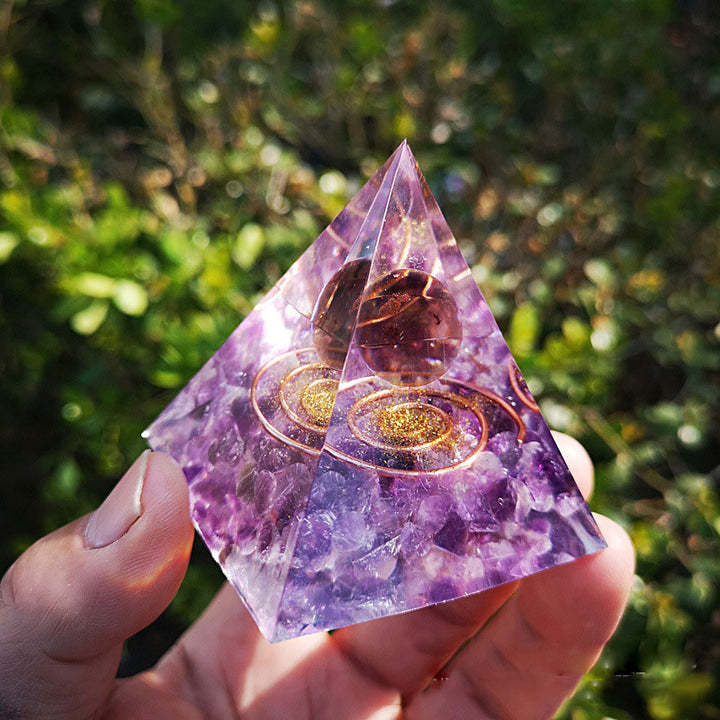 Pyramide d'orgone en améthyste Olivenorma