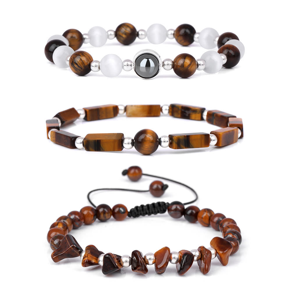 Bracelet en cristal naturel Olivenorma « Healing Wishes » en 3 pièces