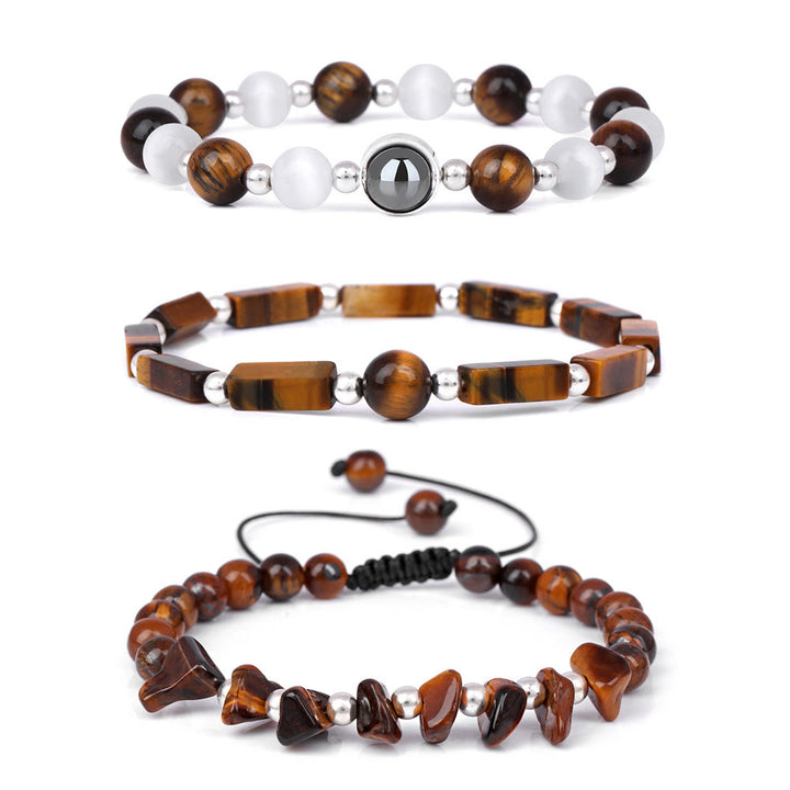 Bracelet en cristal naturel Olivenorma « Healing Wishes » en 3 pièces